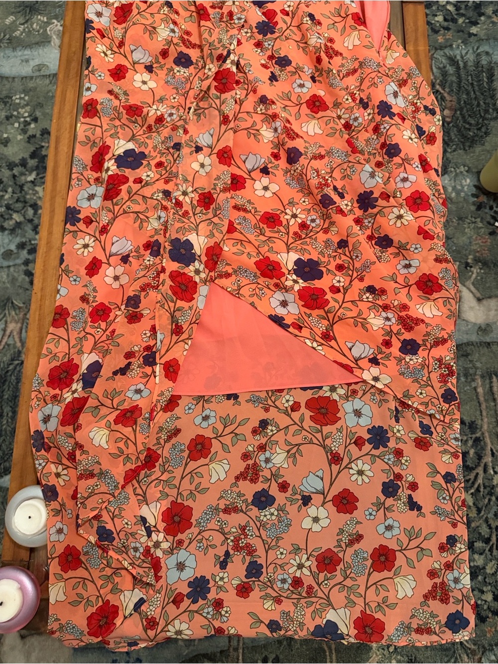 Jessica Simpson Coral Floral Maxi Dress